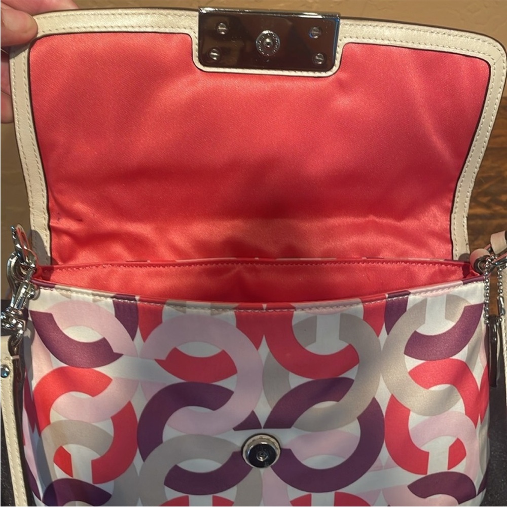 Coach Madison Op Art Sateen & Leather Crossbody EUC - Picture 6 of 8